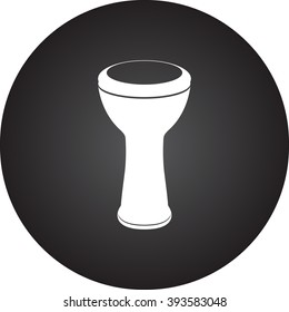 Dumbec drum simple icon on round background