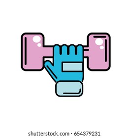 dumbel with glove to do exercise