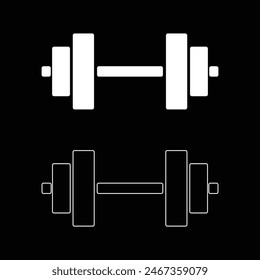 Dumbell concept. Sport line icon set. Collection of vector signs in trendy flat style for web sites, internet shops and stores, books and flyers. Premium quality icons. 
dumbbell icon set. Eps10. 