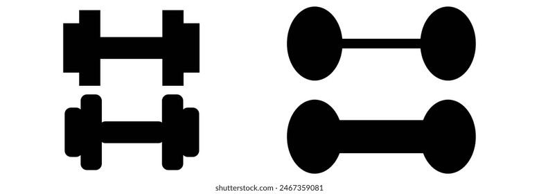 Dumbell concept. Sport line icon set. Collection of vector signs in trendy flat style for web sites, internet shops and stores, books and flyers. Premium quality icons. 
dumbbell icon set. Eps10. 