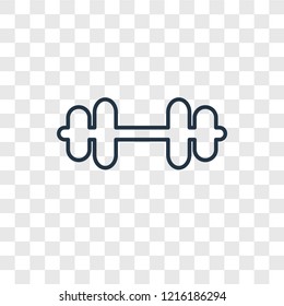 Dumbell concept vector linear icon isolated on transparent background, Dumbell concept transparency concept in outline style