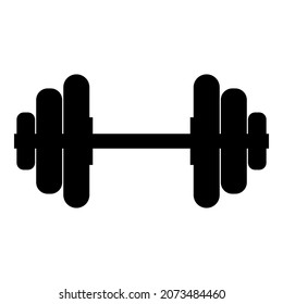 Dumbell Dumbell Schulungsgerät für das Gewicht der Scheibe Symbol schwarze Farbe Vektorgrafik flach einfaches Bild