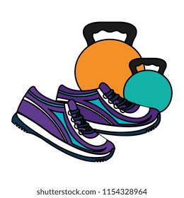dumbell gym accessory with tennis