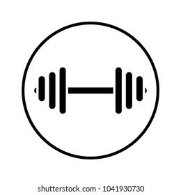 Dumbell icon in circle