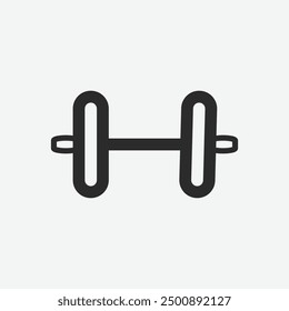Dumbell icon. Dumbell isolated on white background. Dumbell vector illustration. Sign. Symbol. Button. Element. Silhouette. Logo. web