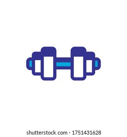 dumbell icon logo illustration, color style design