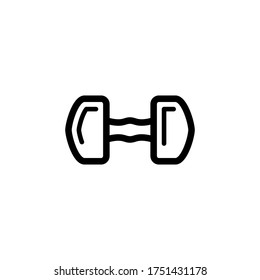 dumbell icon logo illustration, line art design
