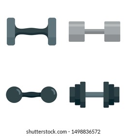 Dumbell icon set. Flat set of dumbell vector icons for web design