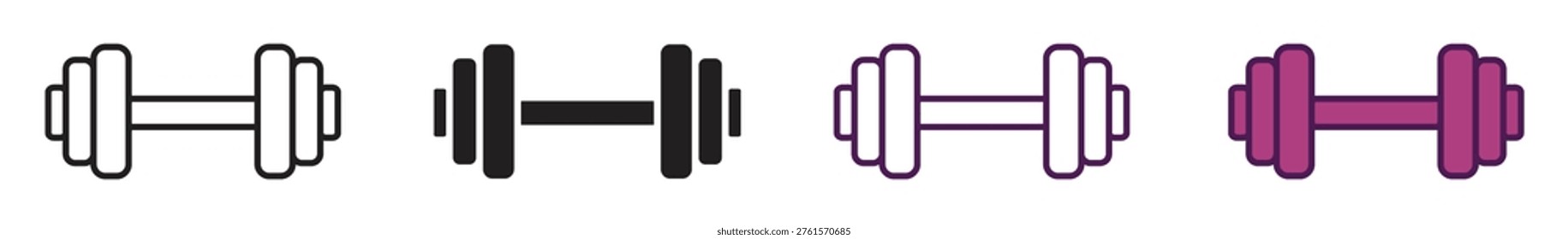 Dumbell icon set . Vector illustration from healthy life collection. 