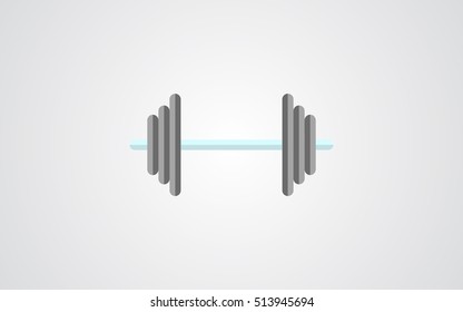 dumbell icon  sign shadow  flat