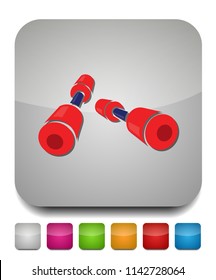 Dumbell Icon, Vector Gym Barbell, Heavy Weight Lifting Illustration, Bodybuilding, Sports Icon