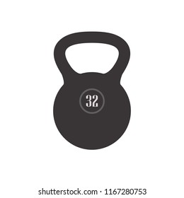 Dumbell icon, vector gym barbell, heavy weight lifting illustration, bodybuilding, sports icon. Weight icon in trendy flat style isolated on background. 