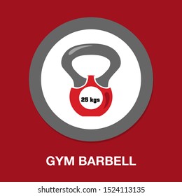 Dumbell Icon - Vector Gym Barbell, Heavy Weight Lifting Illustration, Bodybuilding, Sports Icon