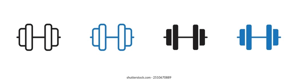 Dumbell icon Vector set outline