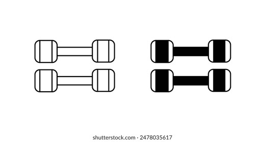 dumbell icon with white background vector stock illustration
