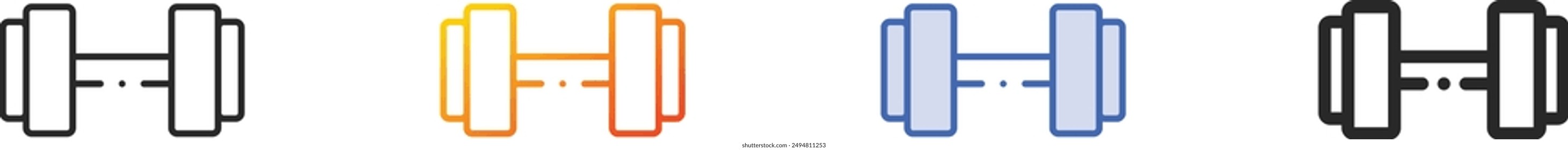 Dumbell icon.Thin Linear, Gradient, Blue Stroke and bold Style Design Isolated On White Background