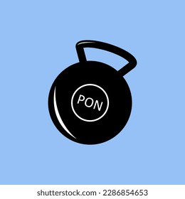dumbell kettle vector icon design