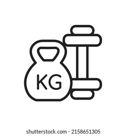 Dumbell Outline Icon Vector Illustration