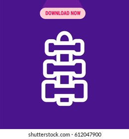 Dumbell Set Vector Icon, The outlined symbol of barbell set for gym. Simple, modern flat vector illustration for mobile app, website or desktop app  