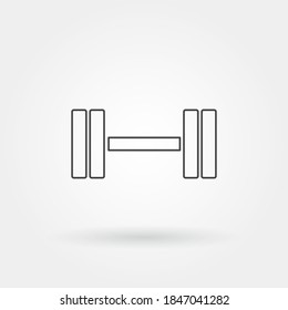 dumbell single isolated icon with modern line or outline style