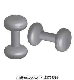 Dumbell vector 3D on isolate white background