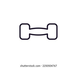 Dumbell vector line icon. Premium quality logo for web sites, design, online shops, companies, books, advertisements. Black outline pictogram isolated on white background 