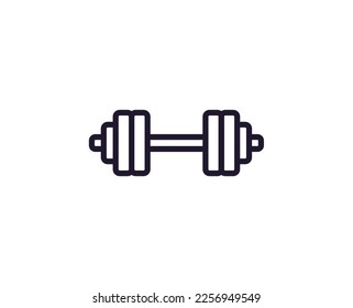 Dumbell vector line icon. Premium quality logo for web sites, design, online shops, companies, books, advertisements. Black outline pictogram isolated on white background 
