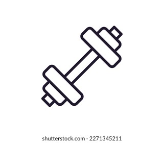 Dumbell vector line icon. Premium quality logo for web sites, design, online shops, companies, books, advertisements. Black outline pictogram isolated on white background 