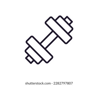 Dumbell vector line icon. Premium quality logo for web sites, design, online shops, companies, books, advertisements. Black outline pictogram isolated on white background 