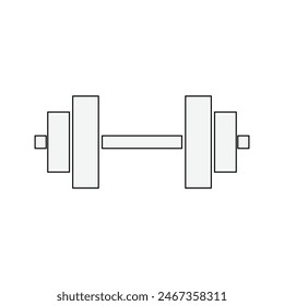 Dumbell vector line icon. Premium quality logo for web sites, design, online shops, companies, books, advertisements. Black outline pictogram isolated on white background. Dumbbell icon. Eps10.