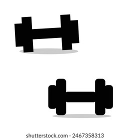 Dumbell vector line icon. Premium quality logo for web sites, design, online shops, companies, books, advertisements. Black outline pictogram isolated on white background. Dumbbell icon. Eps10.