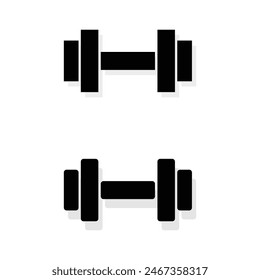 Dumbell vector line icon. Premium quality logo for web sites, design, online shops, companies, books, advertisements. Black outline pictogram isolated on white background. Dumbbell icon. Eps10.