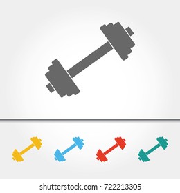 Dumbell Weight Single Icon Vector Illustration