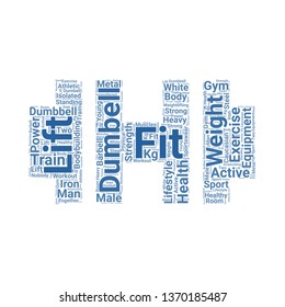 dumbell word cloud. tag cloud about dumbell