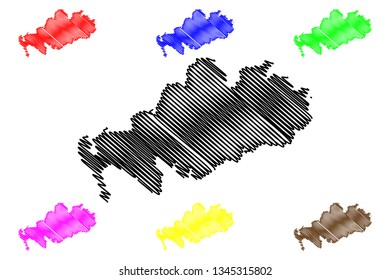 Dumfries and Galloway (United Kingdom, Scotland, Local government in Scotland) map vector illustration, scribble sketch Dumfries and Galloway map