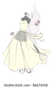Dummy with beautiful dress