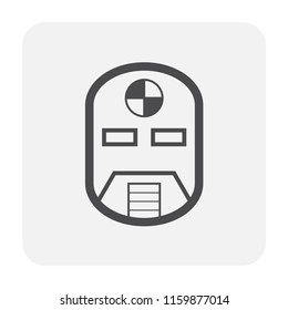 Dummy for car crash test icon design, black and outline.