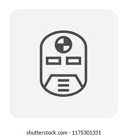 Dummy for car crash test icon design, editable stroke.