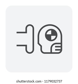 Dummy for car crash test icon design, editable stroke.