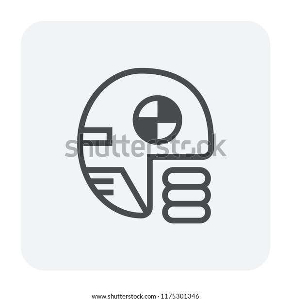 Dummy\
for car crash test icon design, editable\
stroke.