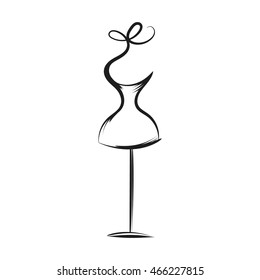 dummy dress hand drawing illustration vector