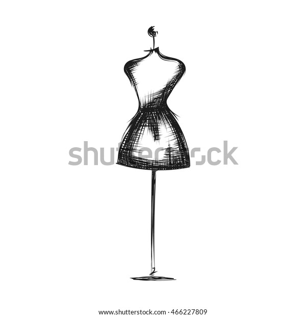 Dummy Dress Hand Drawing Illustration Vector Stock Vector (Royalty Free ...