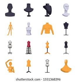 Dummy female for atelier vector cartoon icon. Isolated illustration of mannequin for tailor. Vector set of icon dummy.