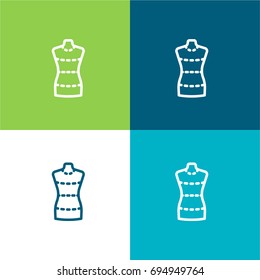 Dummy green and blue material color minimal icon or logo design