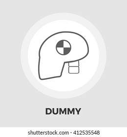 Dummy head for crash test icon vector. Flat icon isolated on the white background. Editable EPS file. Vector illustration.