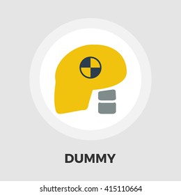 Dummy head for crash test icon vector. Flat icon isolated on the white background. Editable EPS file. Vector illustration.