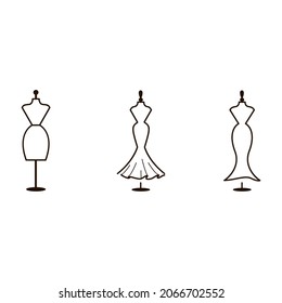 Ilustración falsa. Juego de maniquíes vectoriales.