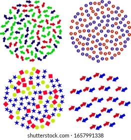 Dummy indicating multiple directions in circle shape