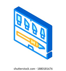 Dummy-Messer setzen isometrische Icon-Vektorgrafik. dummes Messer setzen Schild. einzelne Symbolillustration