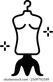 dummy lay figure skeleton fitting en el concepto de soporte de madera, forma de vestir Maniquí Vector icono diseño, a medida tailoring symbol, Made-to-measure clothing sign, coser y sastre materiales ilustración de stock